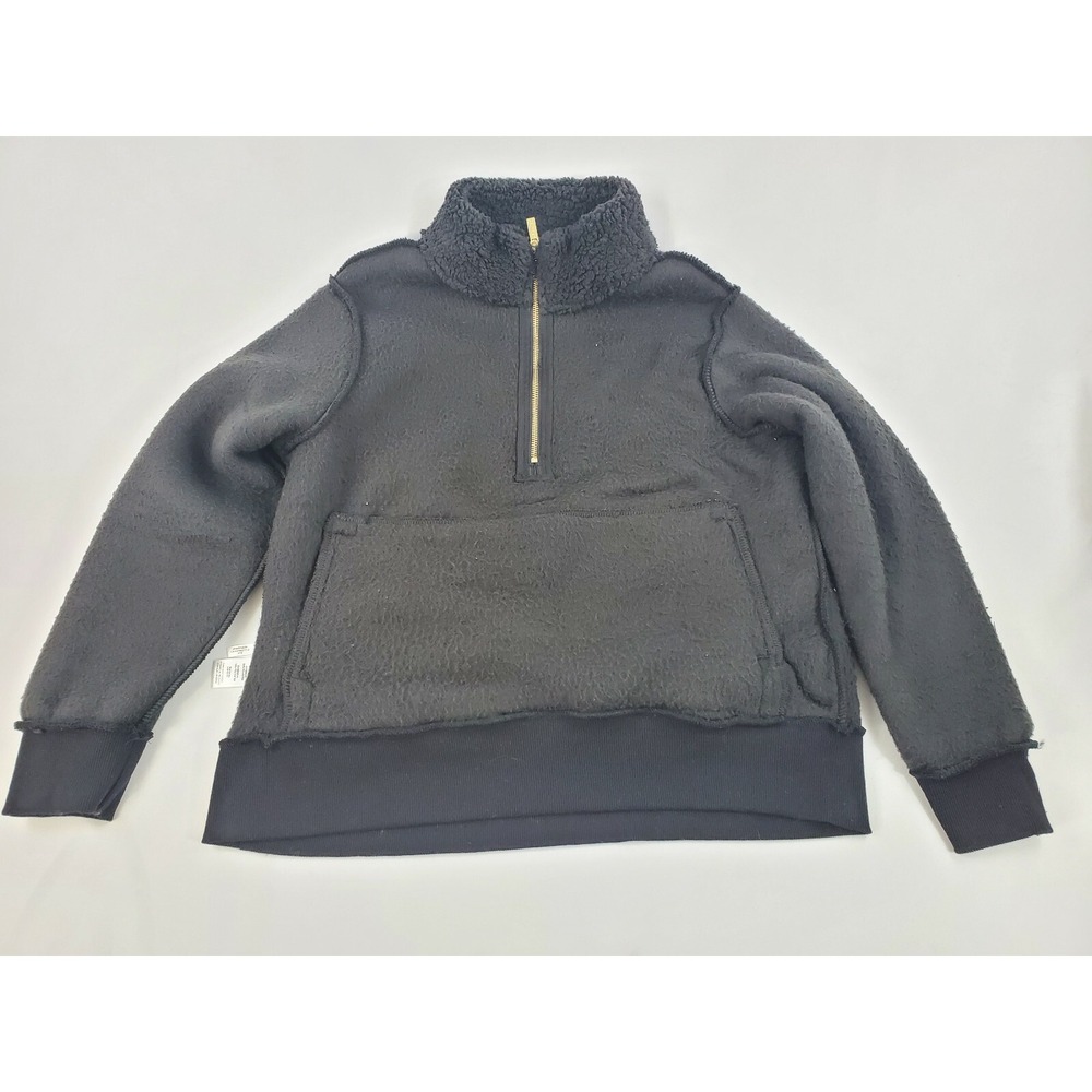Calvin Klein Womens Sherpa Quarter Zip Jacket Jet Black M9XES802 Medium - Picture 4 of 7